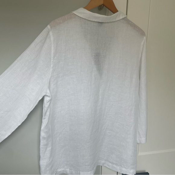 TAHARI NWT Luxe 100% Linen Side-Button Tunic – Size XL - Picture 6 of 9